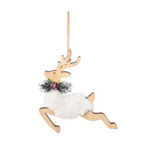 Wooden Reindeer with Fur