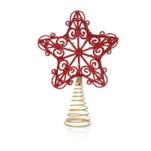 Red Star Glitter Tree Topper