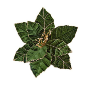 Green Velvet Glitter Poinsettia