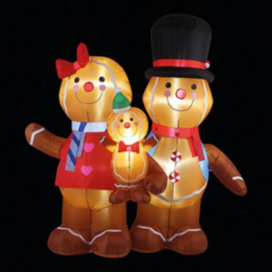 1.8M Inflatable Lit Gingerbread Family