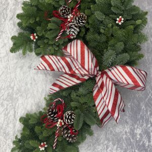 Candy Cane Wreath 18" with Bow