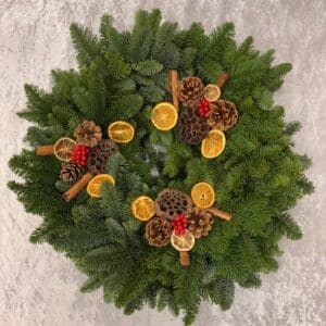 Festive Spice Fresh Christmas Wreath