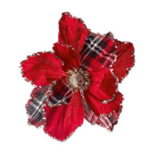 22cm Tartan Poinsettia