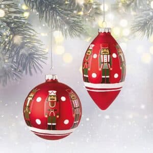 Red Nutcracker Matt Glass Bauble