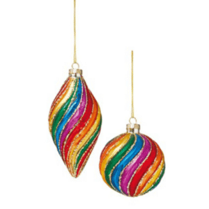 Rainbow Twist Glass Bauble