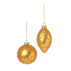 Snowflake Bauble in Matt Champagne Gold
