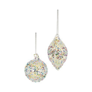Clear Bauble with Iridescent Oval Sequins