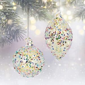 Clear Bauble with Iridescent Oval Sequins