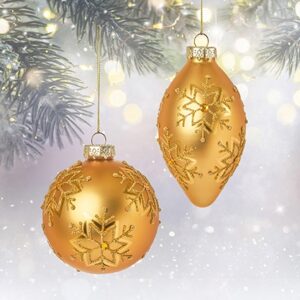 Snowflake Bauble in Matt Champagne Gold
