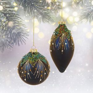 Midnight Blue Deco Fan Bauble